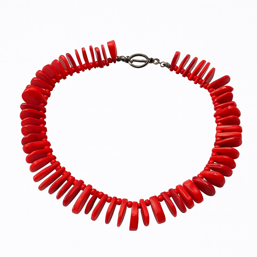 Elegant Red Coral Choker Necklace
